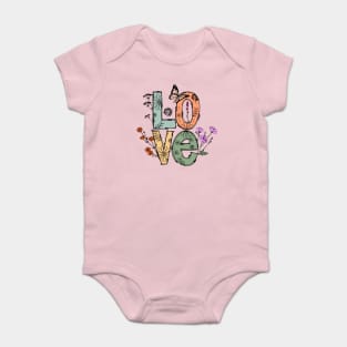 Love Floral Design Baby Bodysuit